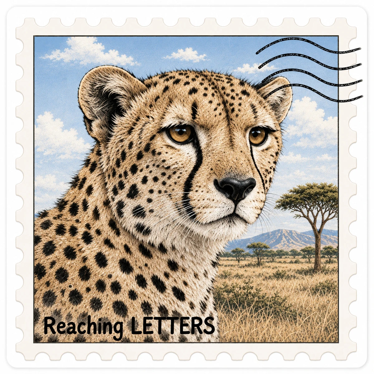 Cheetah Stamp Vinyl Sticker