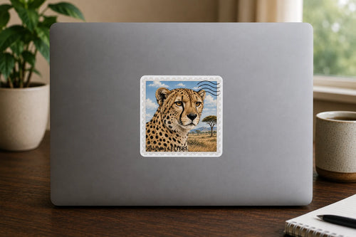 Cheetah Stamp Vinyl Sticker