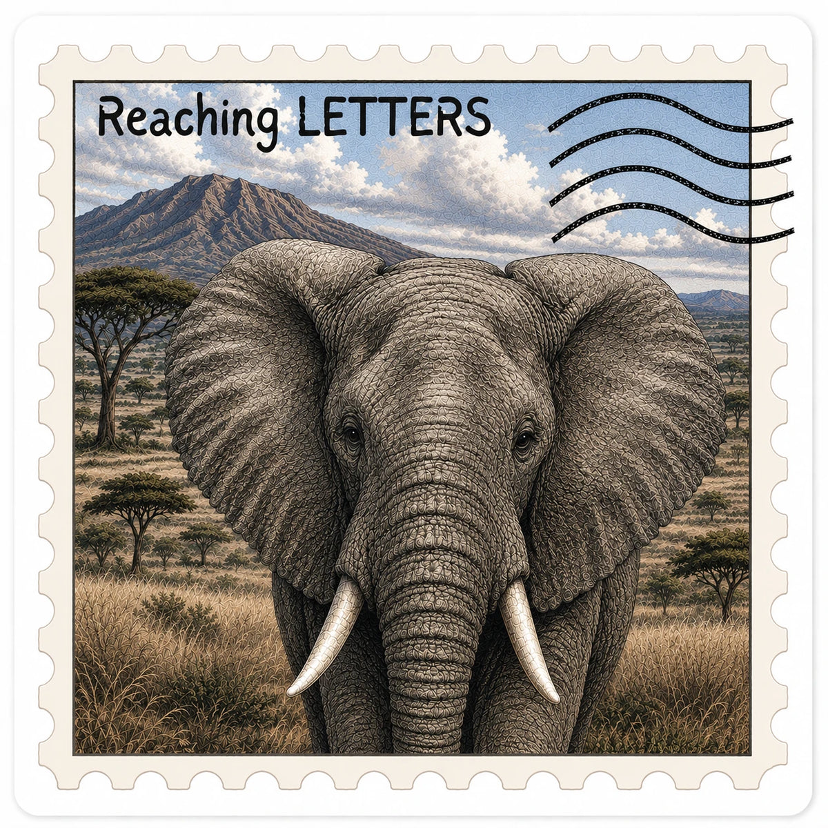 Elephant Stamp Vinyl Sticker