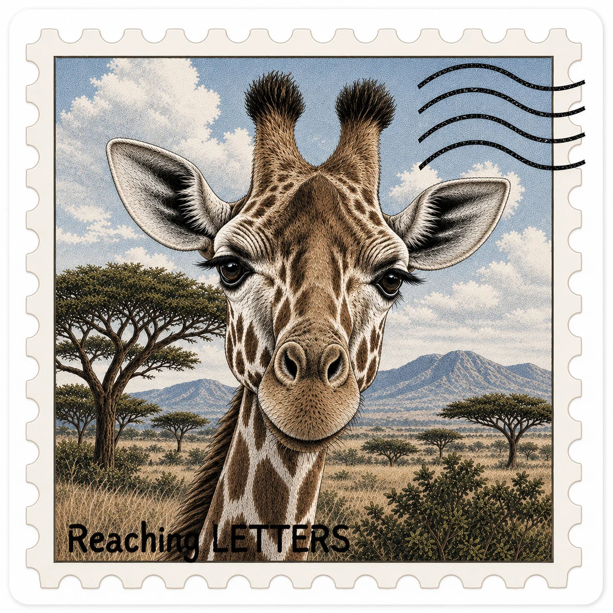 Giraffe Stamp Vinyl Sticker