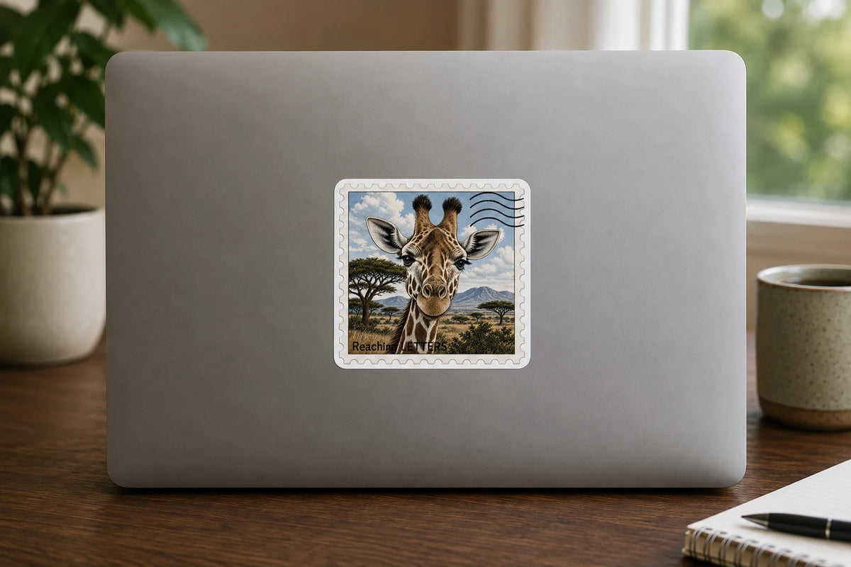 Giraffe Stamp Vinyl Sticker