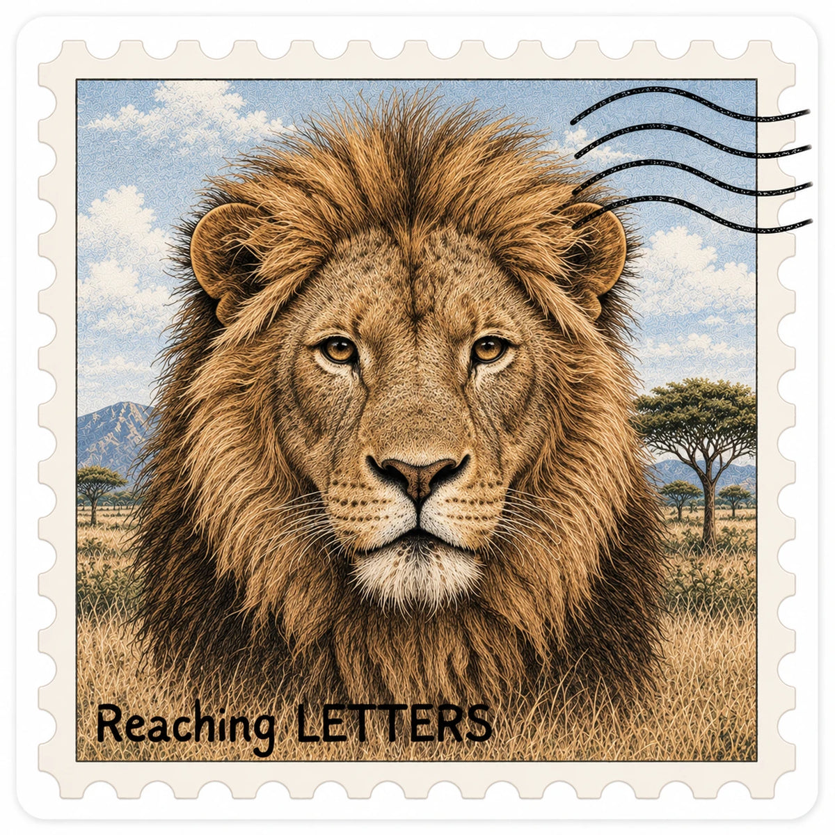 Lion Stamp Vinyl Sticker