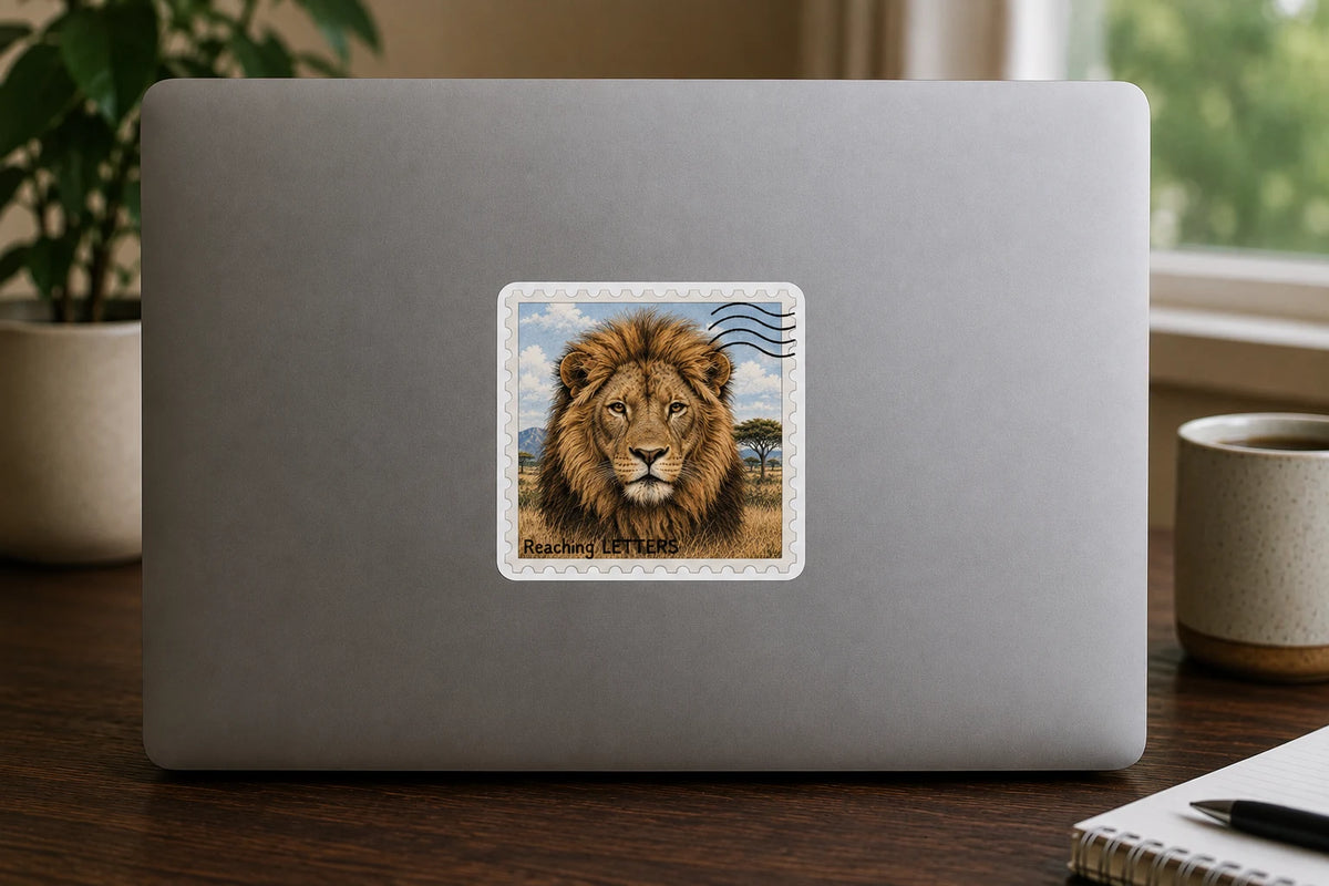 Lion Stamp Vinyl Sticker